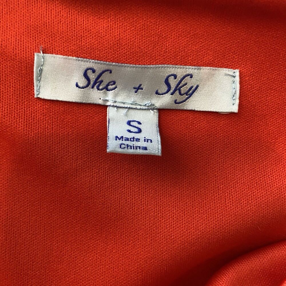She + Sky Strapless Romper Womens S Fitted Lined Pockets Pinup Rockabilly Red - Picture 3 of 10